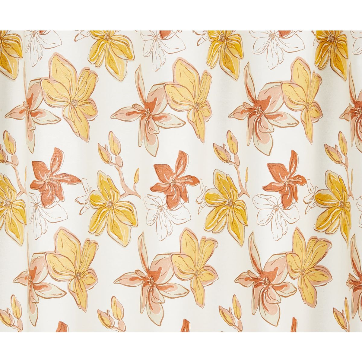 LOUNGE - Cortina De Baño 200 X 180 Cm Flores Lounge Blanco LOUNGE