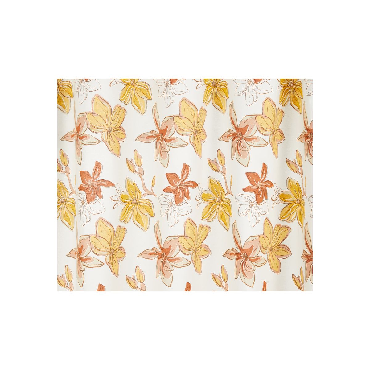 LOUNGE - Cortina De Baño 200 X 180 Cm Flores Lounge Blanco LOUNGE