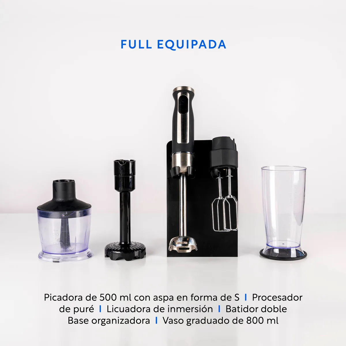 EASYWAYS - Batidora de Inmersion Minipimer Full 6 accesorios EasyWays