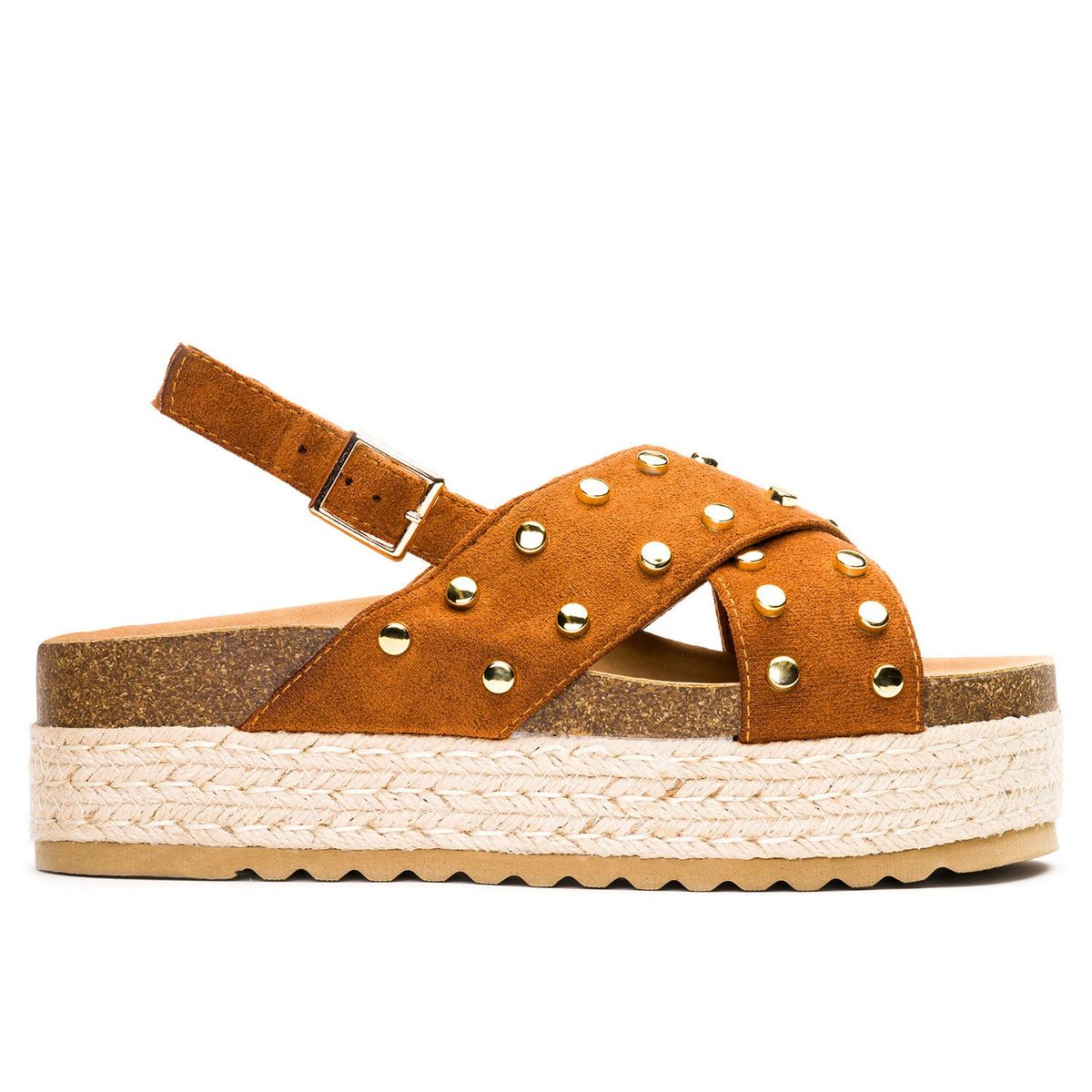 CHANCLETA - Sandalia Mujer Caqui Amanda Chancleta