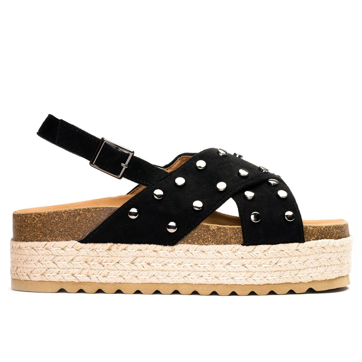 CHANCLETA - Sandalia Mujer Negro Amanda Chancleta