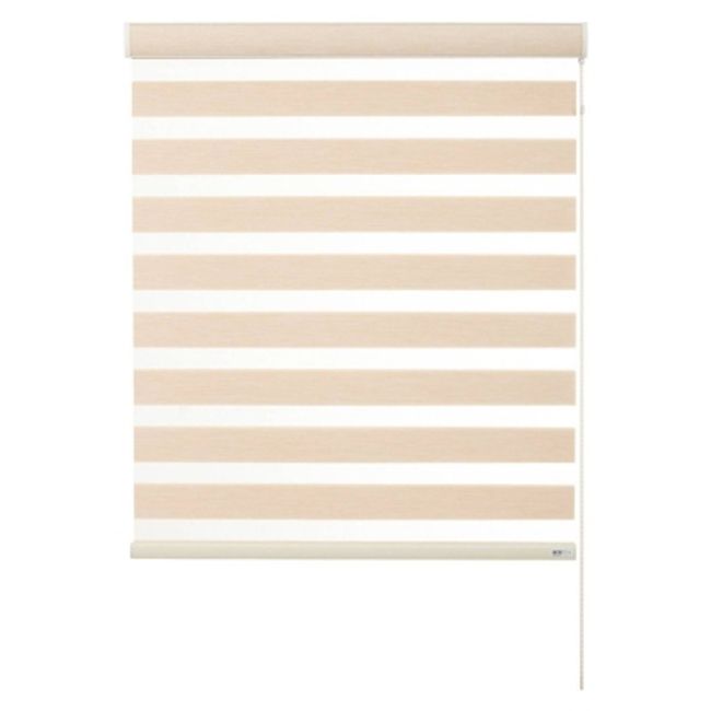 BERTEX - Roller Duo Traslúcido Beige Zebra 90x235 cm Persiana alto ajustable
