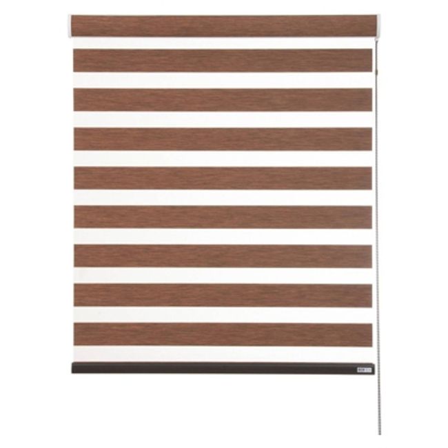 BERTEX - Roller Duo Traslúcido Café Zebra 105x235 cm Persiana alto ajustable