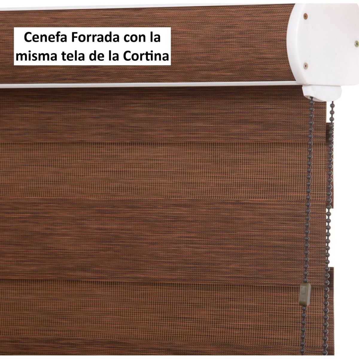 BERTEX - Roller Duo Traslúcido Café Zebra 135x170 cm Persiana alto ajustable