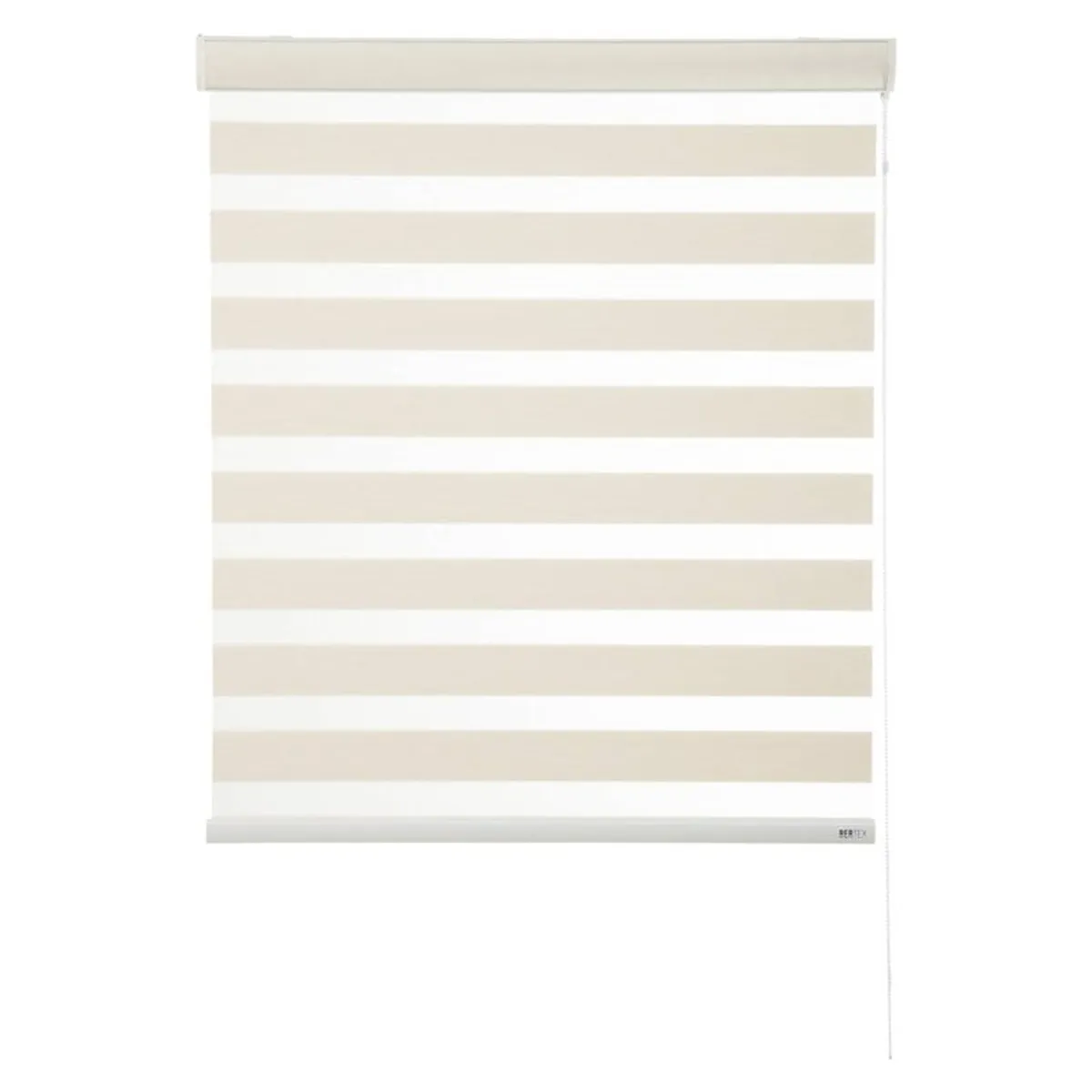 BERTEX - Roller Duo Traslúcido Crema Zebra 130x170 cm Persiana alto ajustable