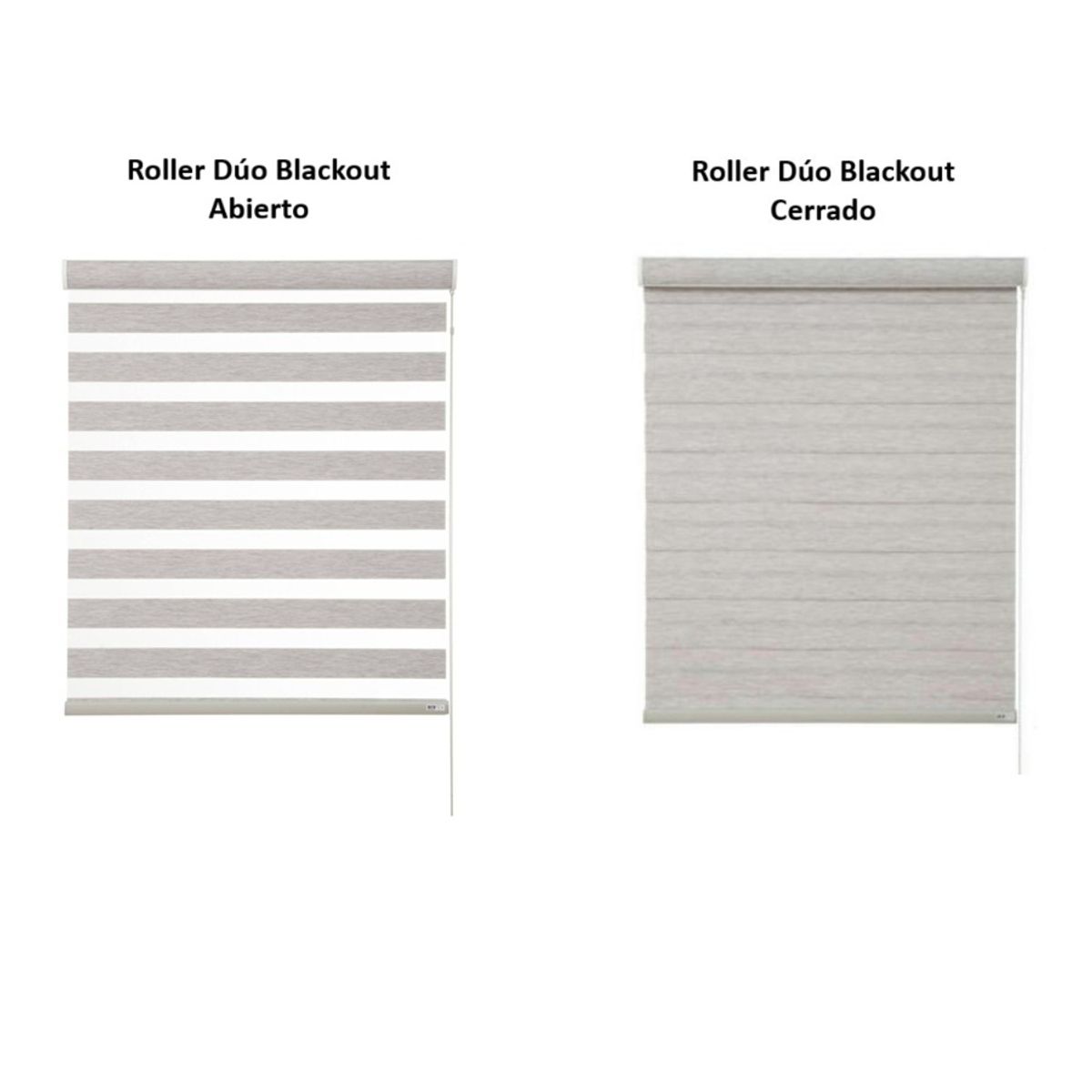 BERTEX - Roller Duo Traslúcido Gris Zebra 90x170 cm Persiana alto ajustable