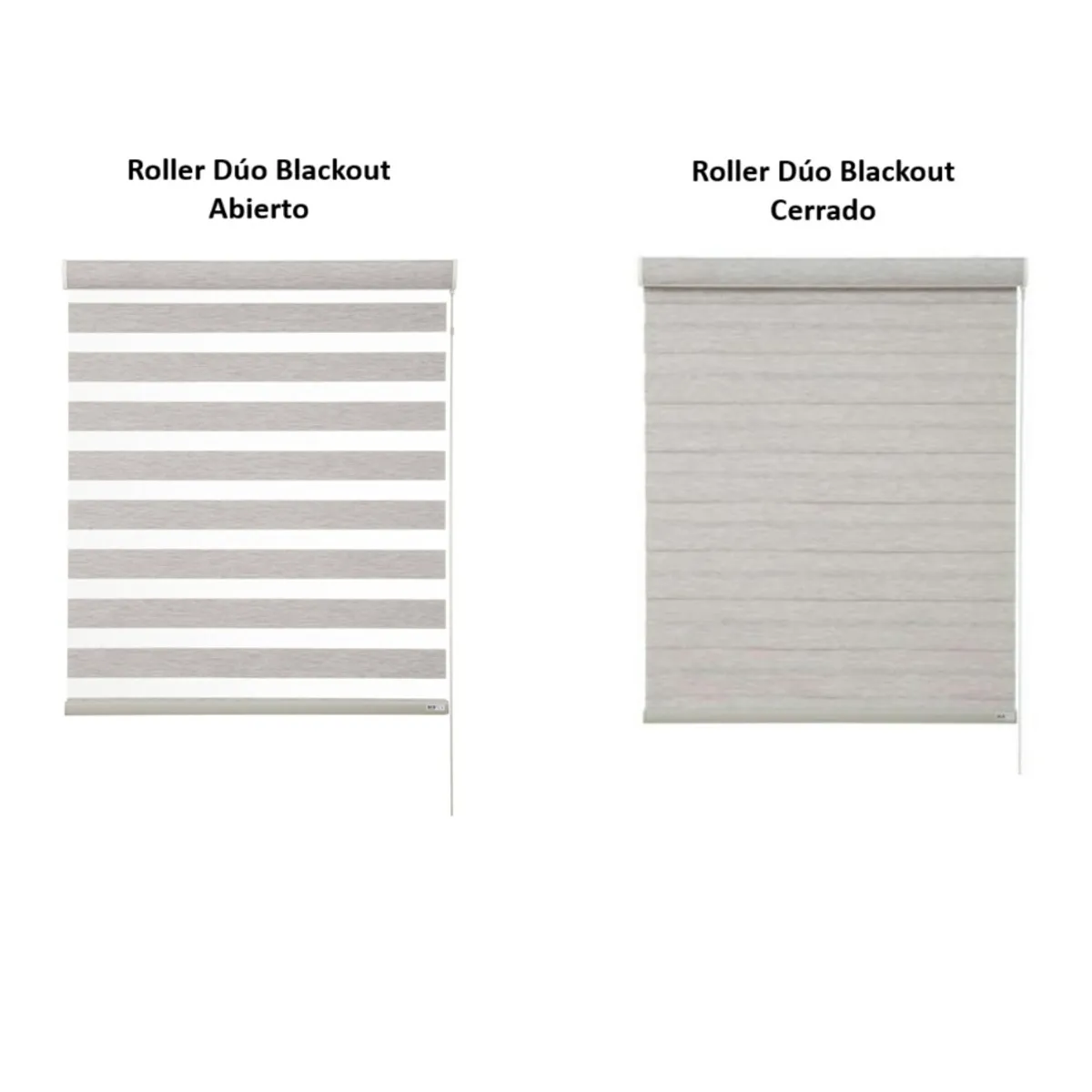 BERTEX - Roller Duo Traslúcido Gris Zebra 95x235 cm Persiana alto ajustable