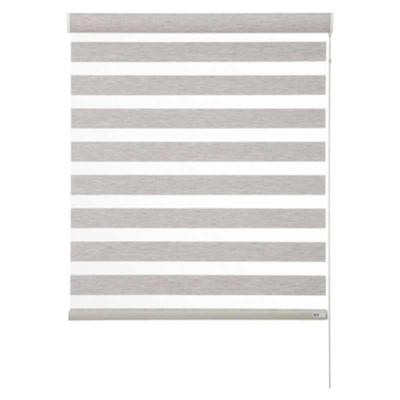 BERTEX - Roller Duo Traslúcido 100cm ancho x 170cm alto Gris Zebra BERTEX