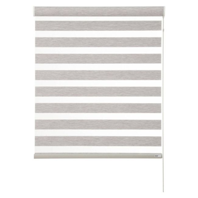 BERTEX - Roller Duo Traslúcido Gris Zebra 140x170 cm Persiana alto ajustable