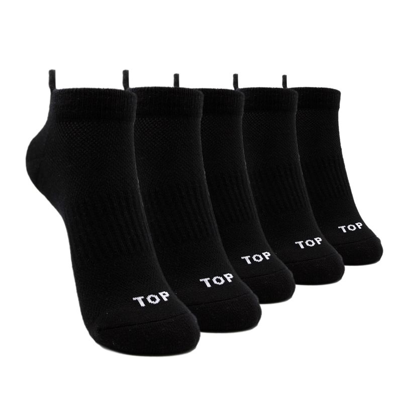TOP - Calcetines Deportivos Tobilleros Negros Mujer Pack 5 Top
