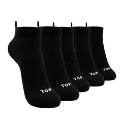 TOP - Calcetines Deportivos Tobilleros Negros Mujer Pack 5