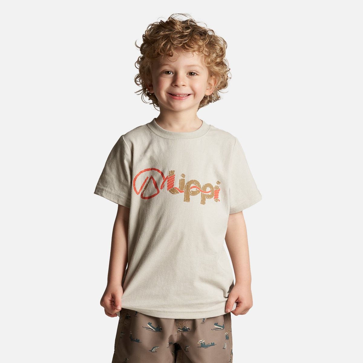 LIPPI - Polera Niño Logo Lippi T-Shirt Gris Calido Lippi