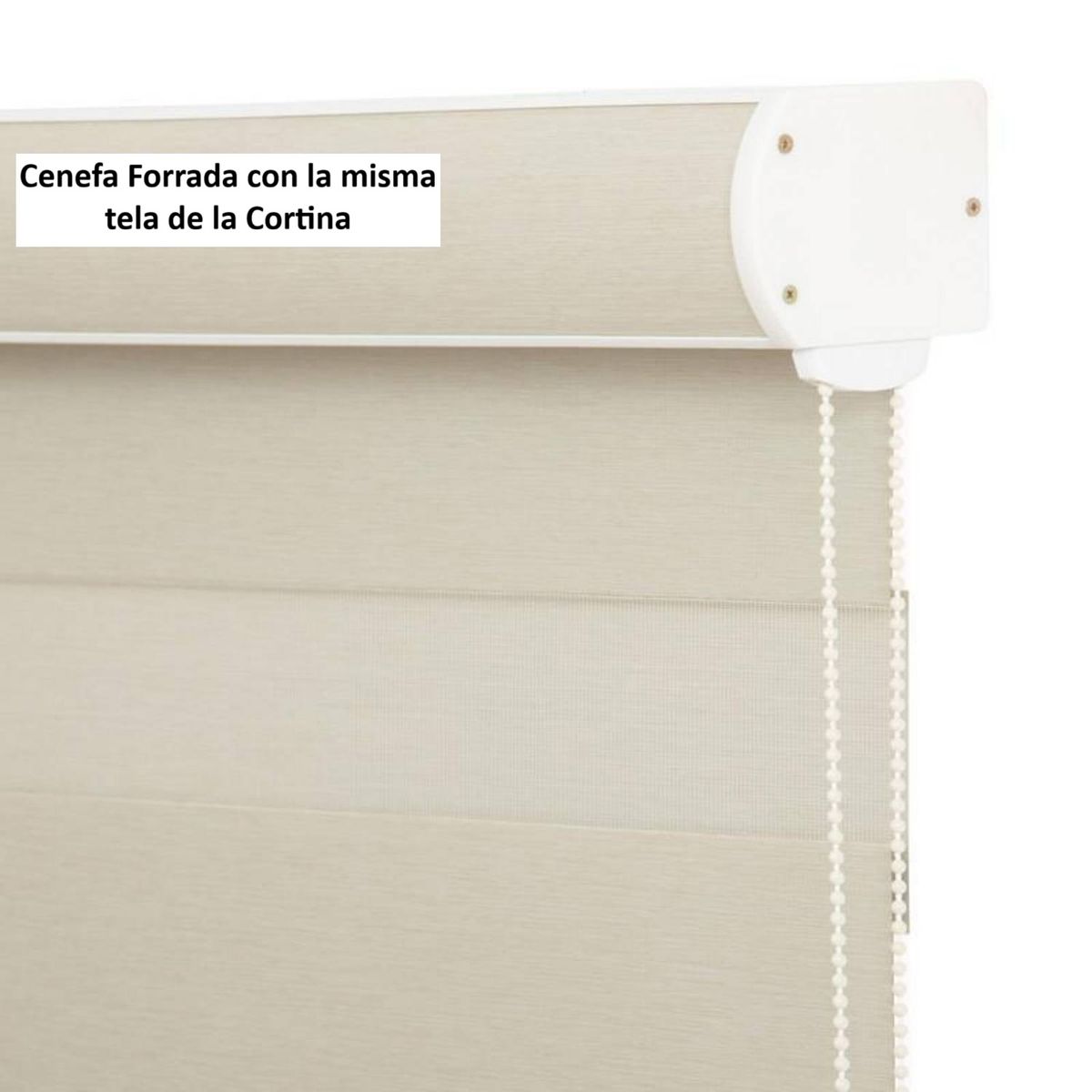 BERTEX - Roller Duo Blackout Zebra Día-Noche Beige 85x235 cm Altura ajustable