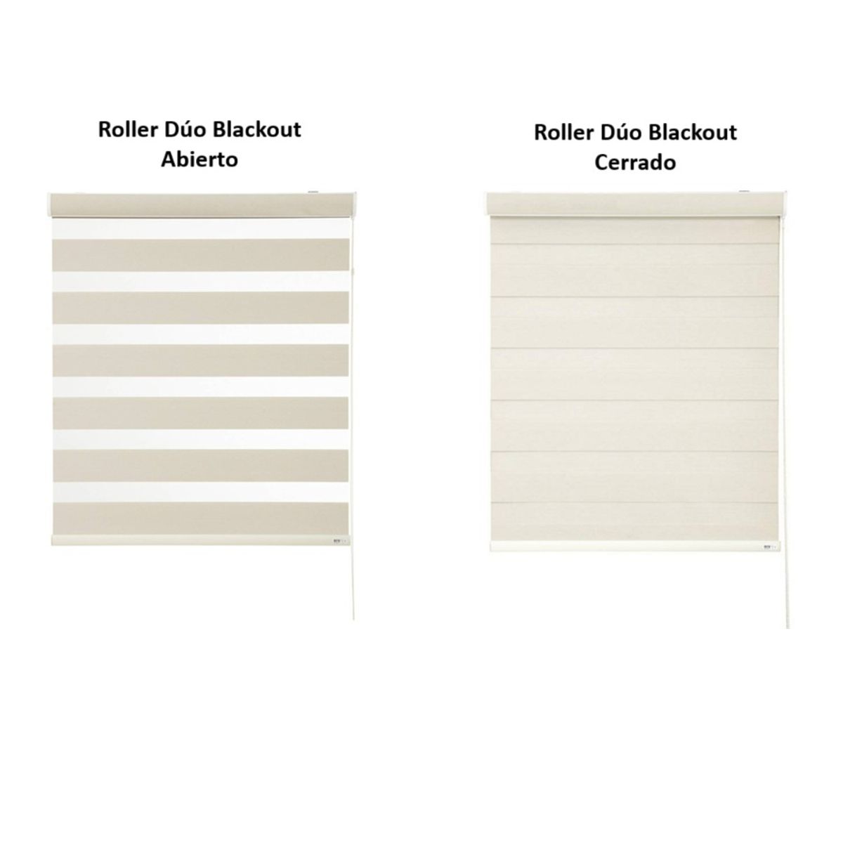 BERTEX - Roller Duo Blackout Zebra Día-Noche Beige 140x170 cm Altura ajustable