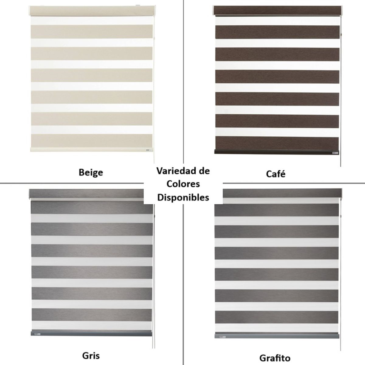 BERTEX - Roller Duo Blackout Zebra Día-Noche Beige 145x170 cm Altura ajustable