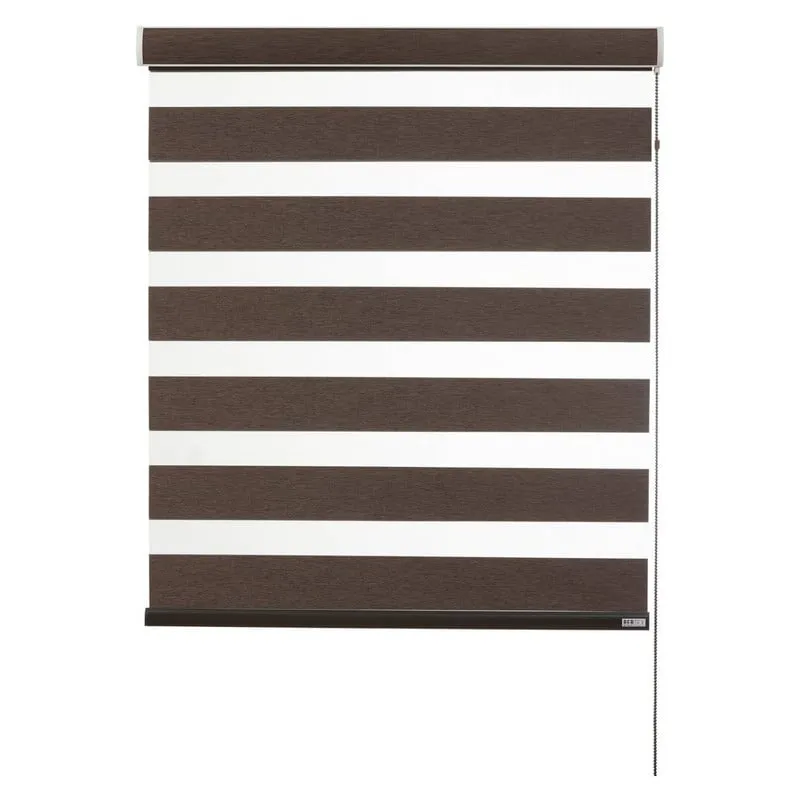 BERTEX - Roller Duo Blackout Zebra Día-Noche Café 95x235 cm Altura ajustable