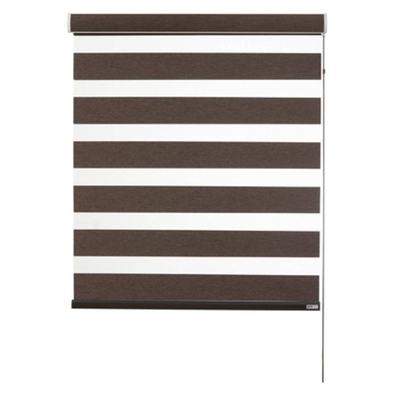 BERTEX - Roller Duo Blackout Zebra Día-Noche 150cm ancho x170cm alt Café BERTEX