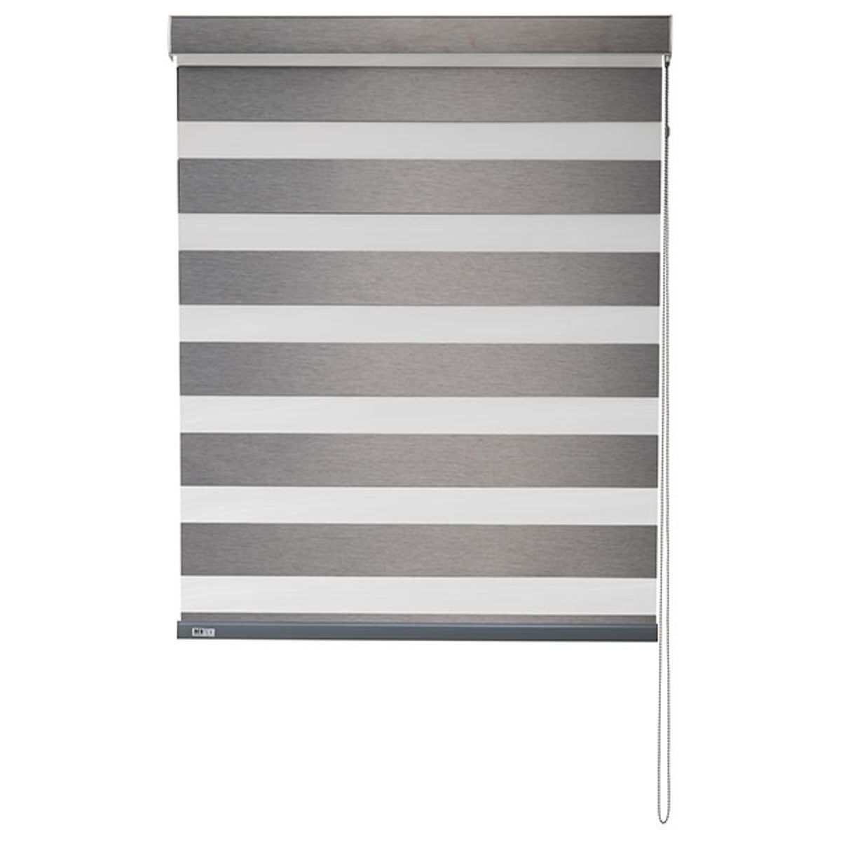 BERTEX - Roller Duo Blackout Zebra Día-Noche Gris 80x170 cm Altura ajustable