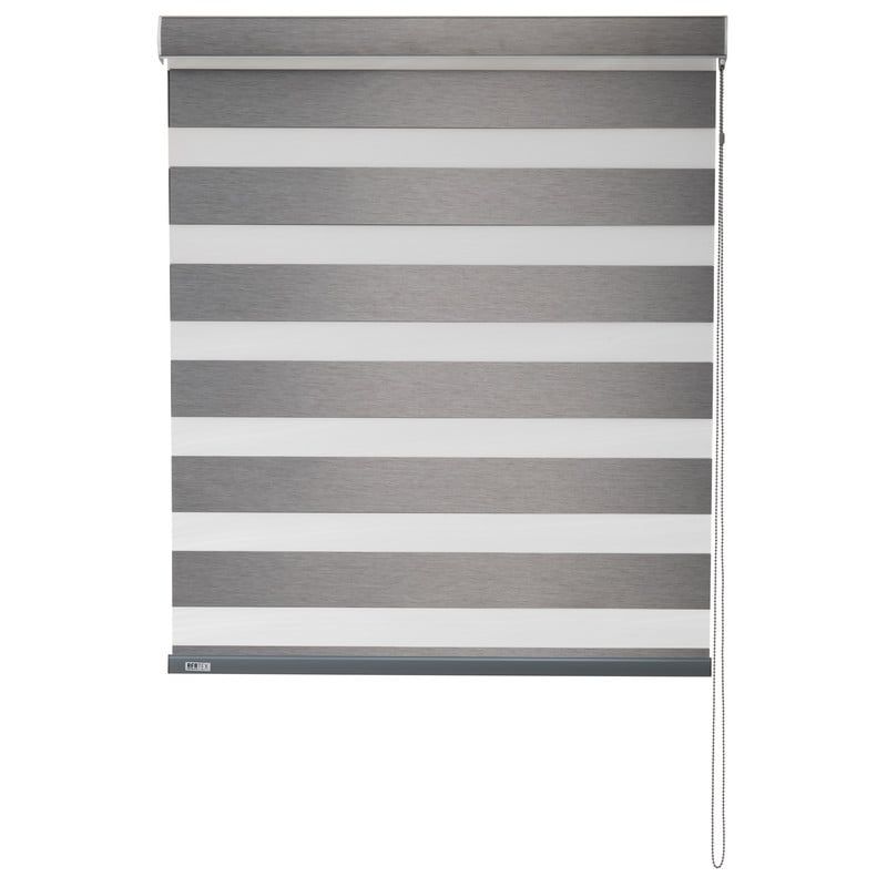 BERTEX - Roller Duo Blackout Zebra Día-Noche 80cm ancho x170cm alto Gris