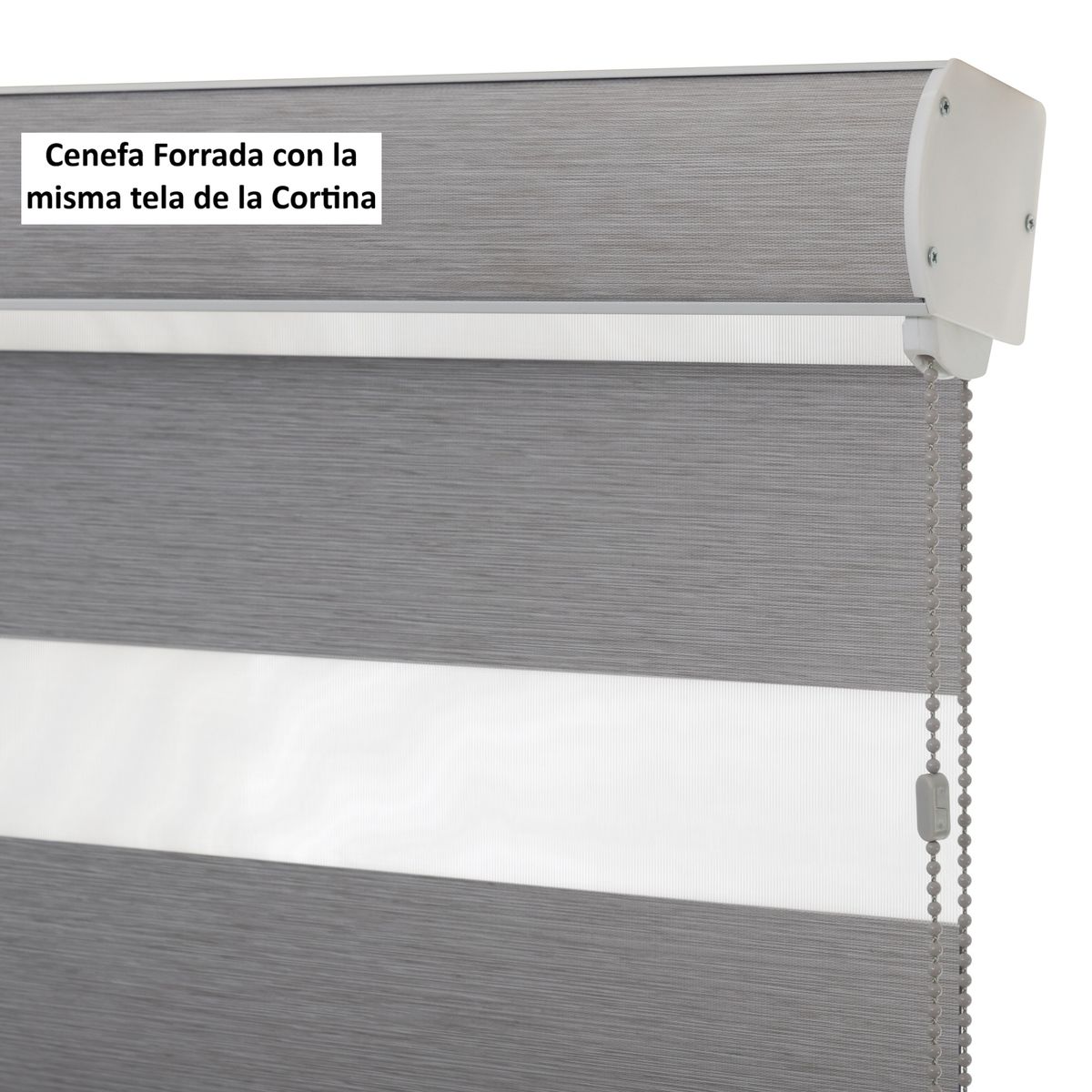BERTEX - Roller Duo Blackout Zebra Día-Noche Gris 80x235 cm Altura ajustable