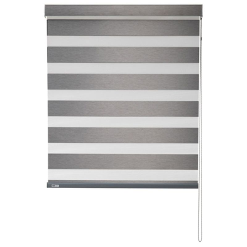 BERTEX - Roller Duo Blackout Zebra Día-Noche 90cm ancho x235cm alto Gris BERTEX
