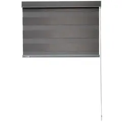 BERTEX - Roller Duo Blackout Zebra Día-Noche Grafito 160x170cm Altura ajustable