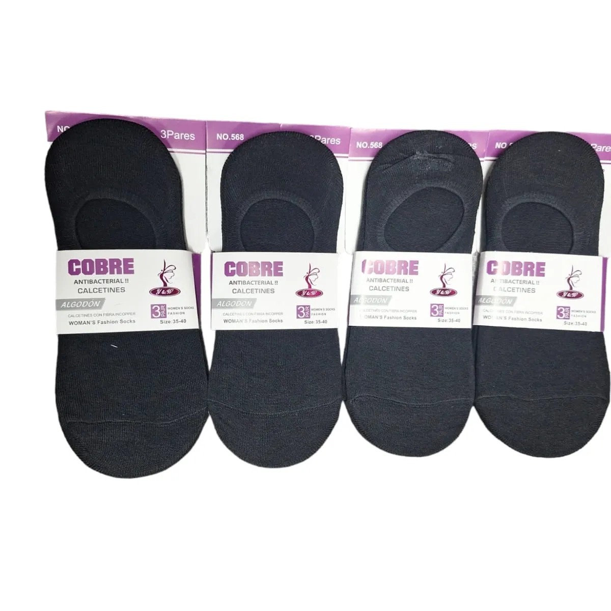 GARSIL - 12 Pares Calcetas Invisible Para Mujer Corto De Algodón Con Cobre