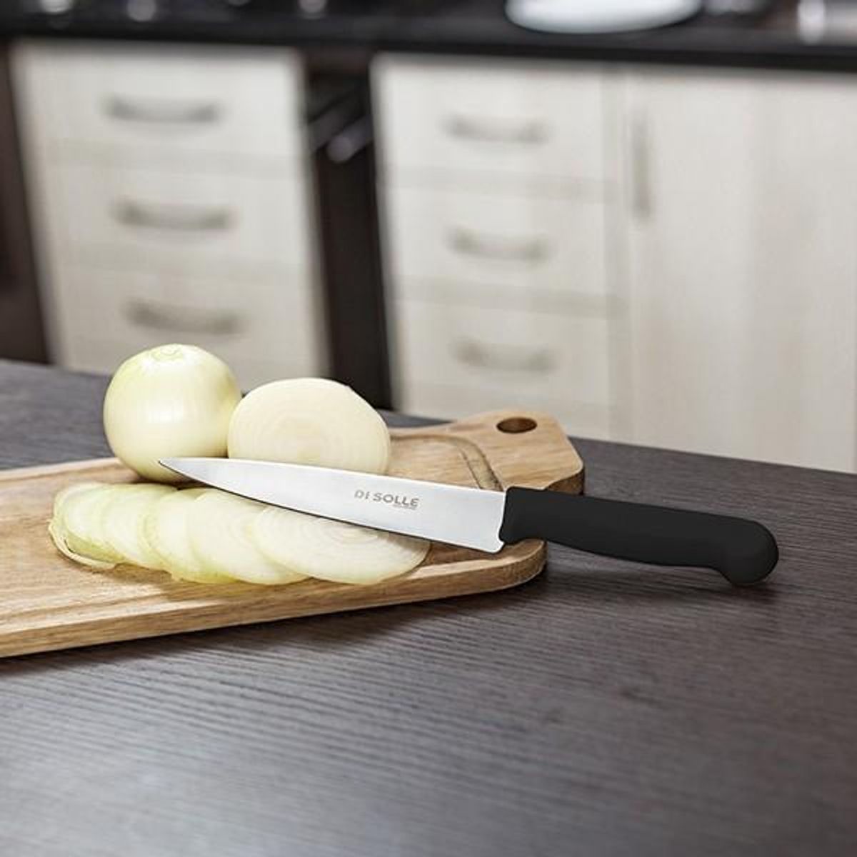 DI SOLLE - CUCHILLO MEDIO GOLPE NEGRO HOJA DE 25,4 CMS. IMAHE