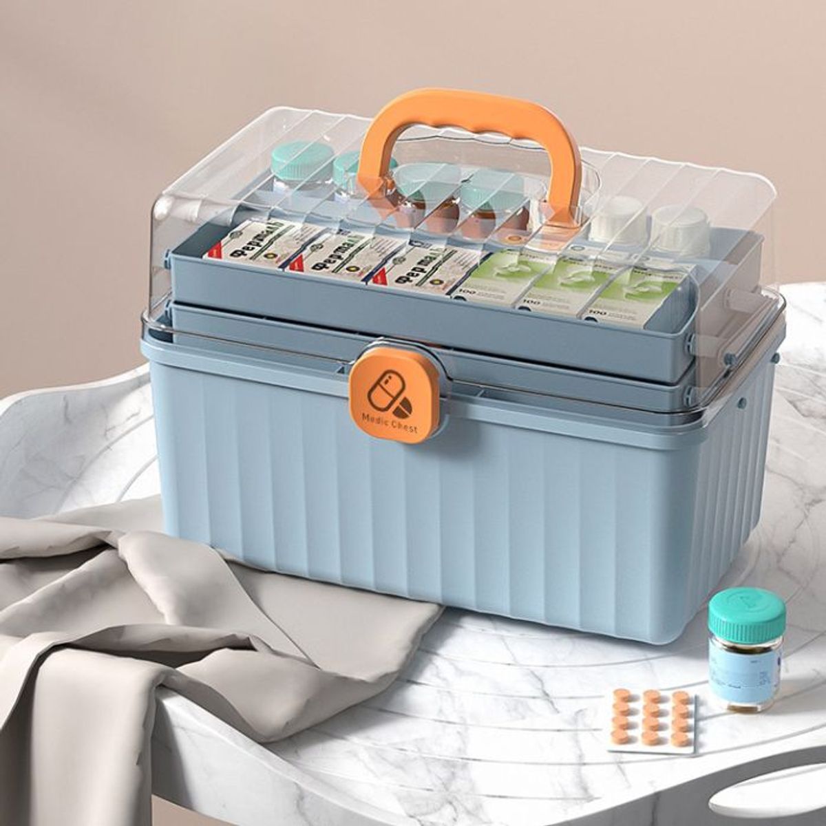 CRUSEC - Caja Primeros Auxilios Botiquín Organizador 3 Niveles