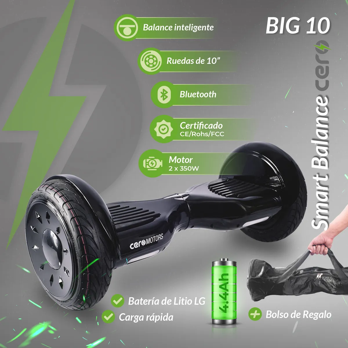 CERO MOTORS - Smart Balance Cero Hoverboard S1 Negro