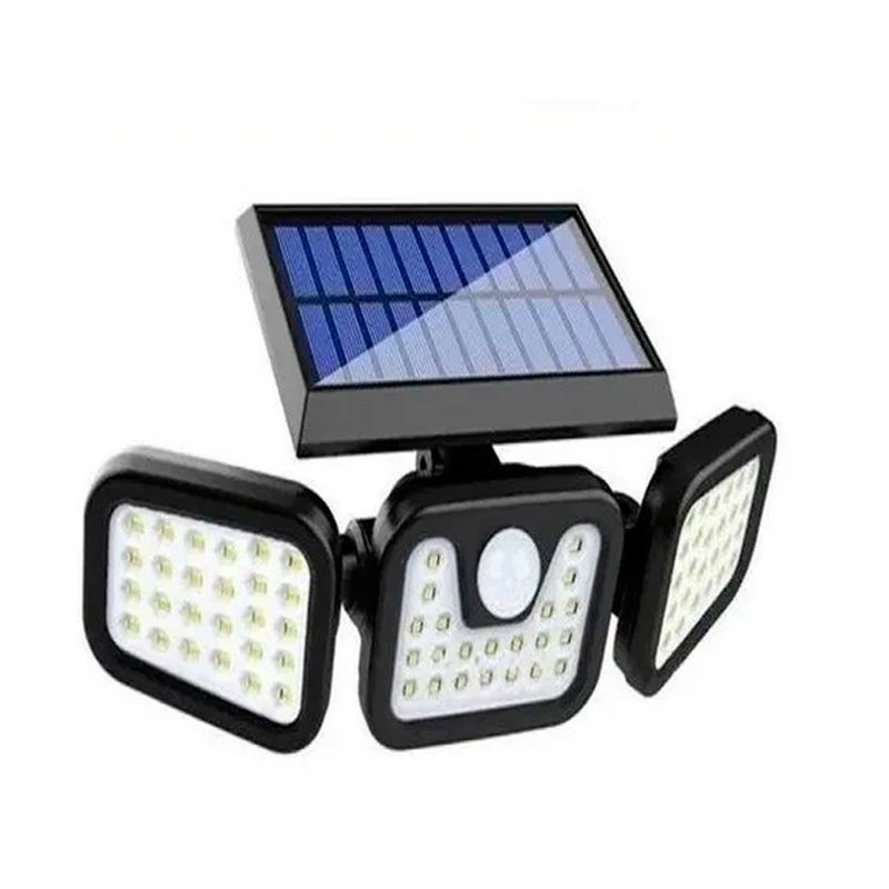 GENERICO - Foco Solar Triple Cabezal Con Sensor De Movimiento