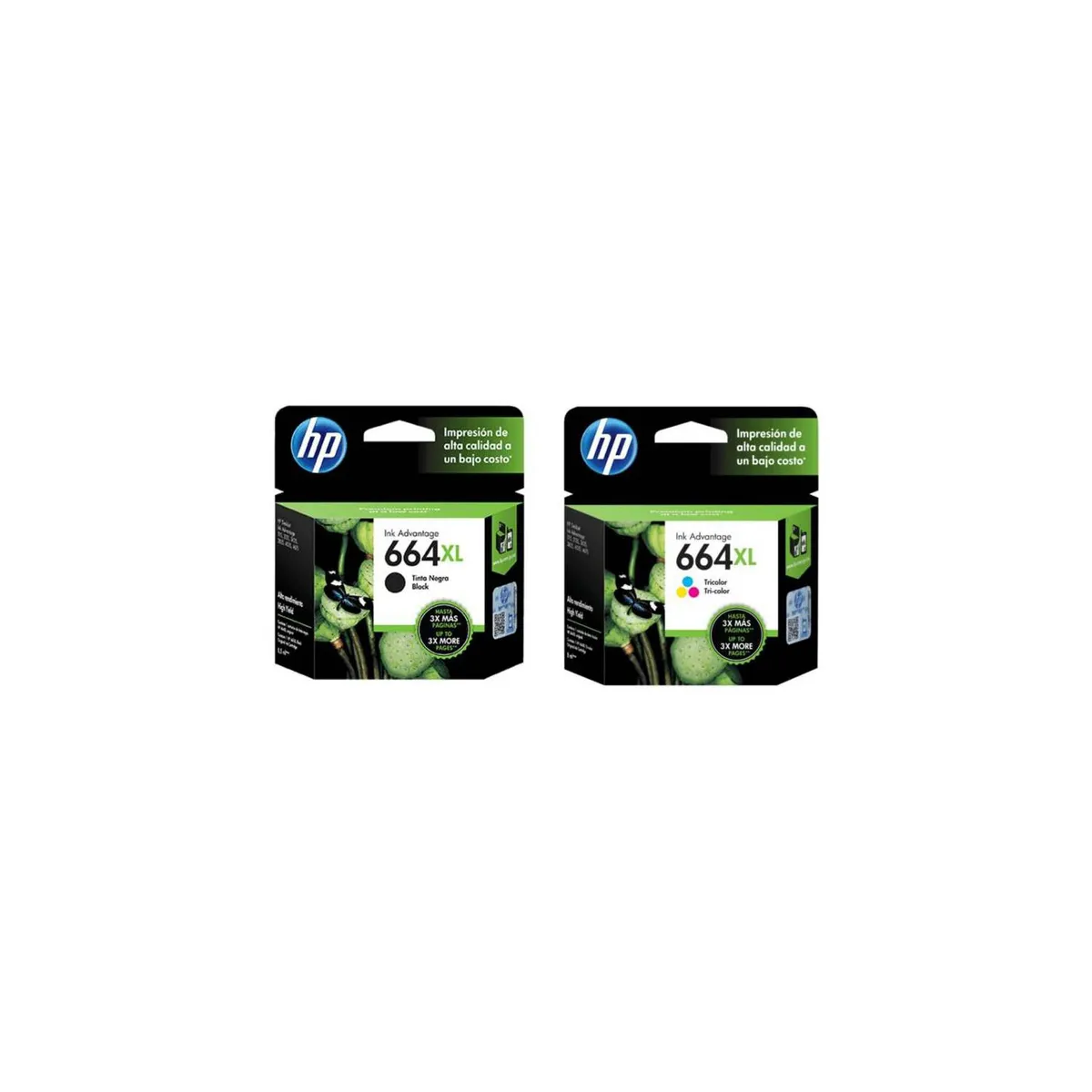 PACK TINTAS HP 664XL NEGRA + COLOR  F6V31AL F6V30AL, marca HP - Foto Principal