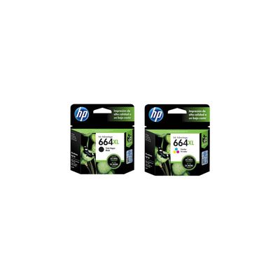 Hp Pack Tintas 664Xl Negra + Color F6V31Al F6V30Al