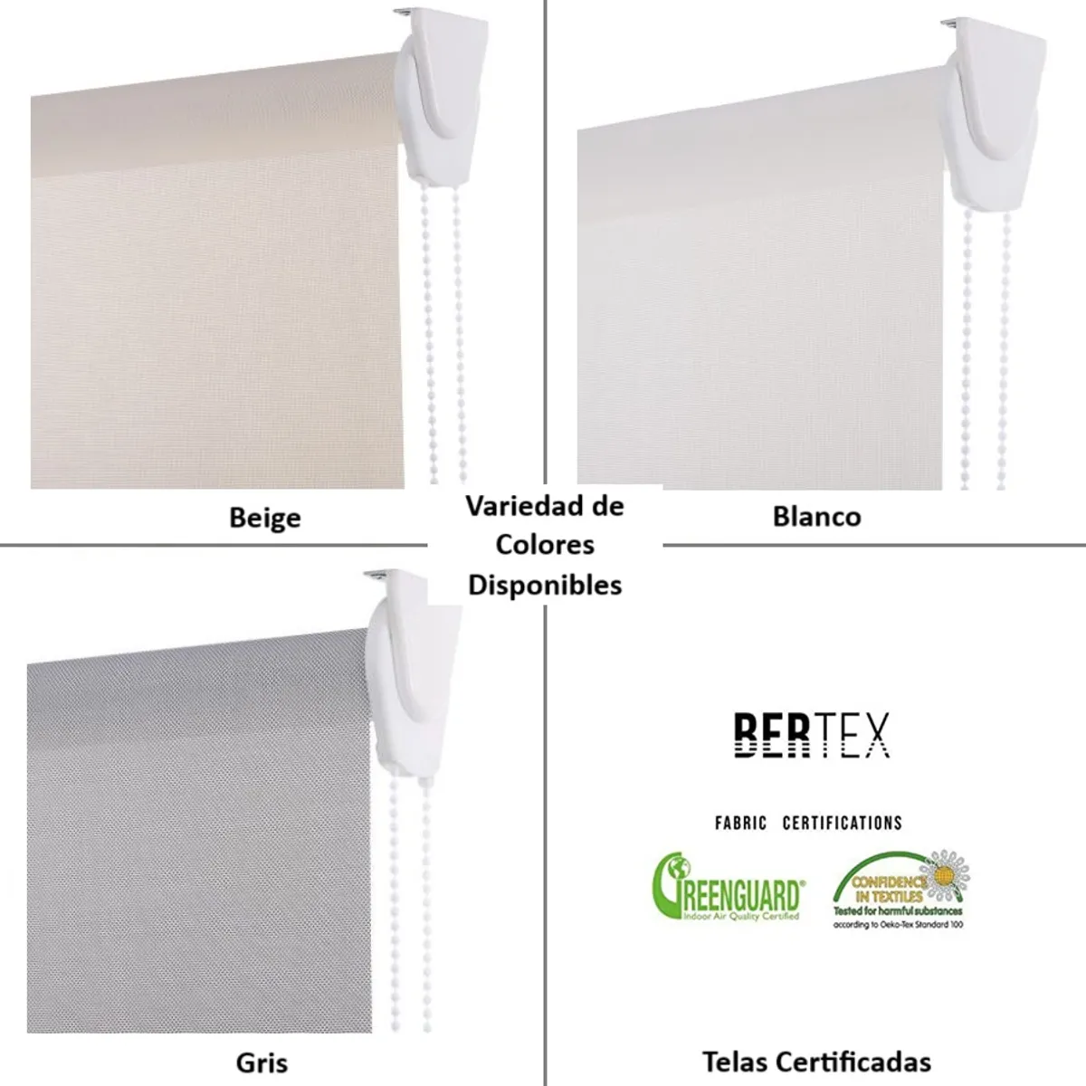 BERTEX - Cortina Roller Sunscreen Negra 130x170 cm Persiana de altura ajustable