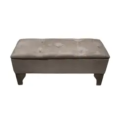 GENERICO - Banqueta Baúl Botón Chocolate Felpa 105x40x45x20 Muebles Rimar