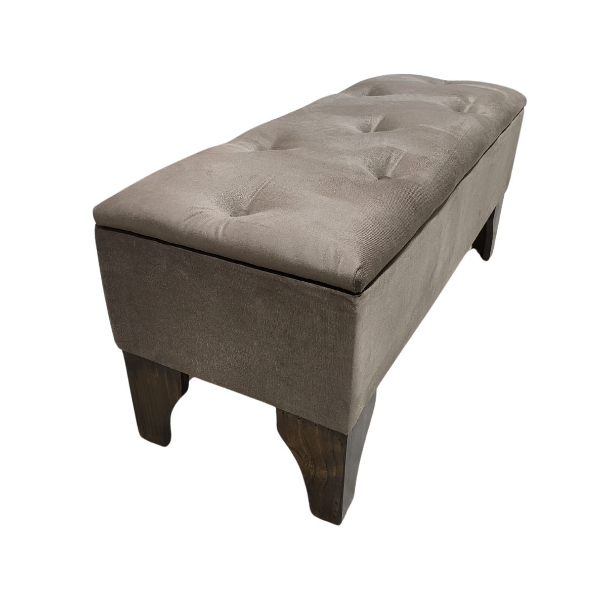 GENERICO - Banqueta Baúl Botón Chocolate Felpa 105x40x45x20  Muebles Rimar