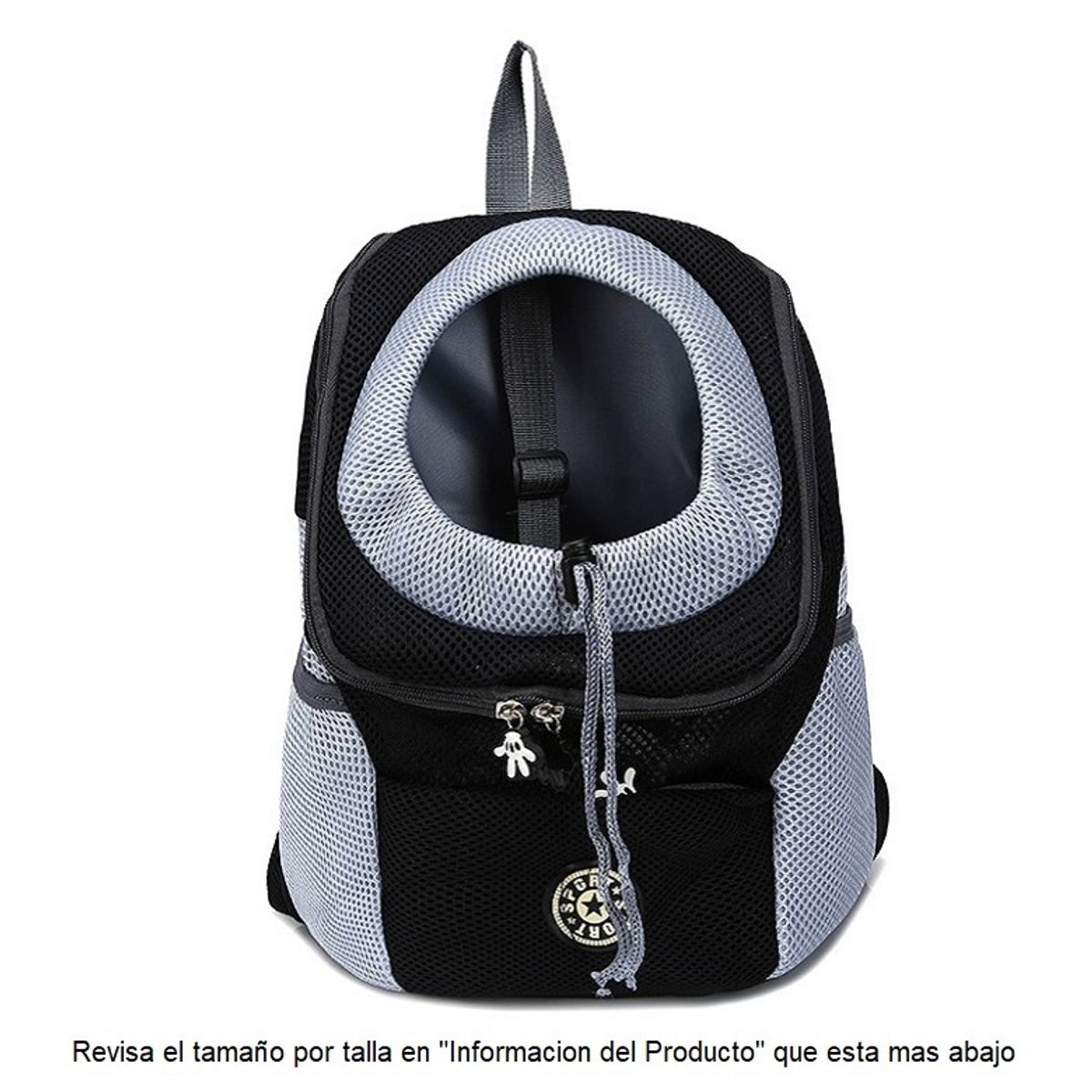 GENERICO - Mochila para transporte de perro Negro - Talla L