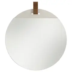 GENERICO - Espejo Redondo Ecocuero 60 cm WH Deco