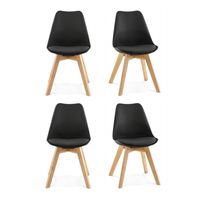 Pack 4 Sillas Eames Acolchada Negras