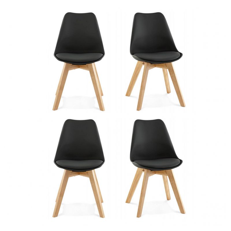 MOBOI - Pack 4 Sillas Eames Acolchada Negras