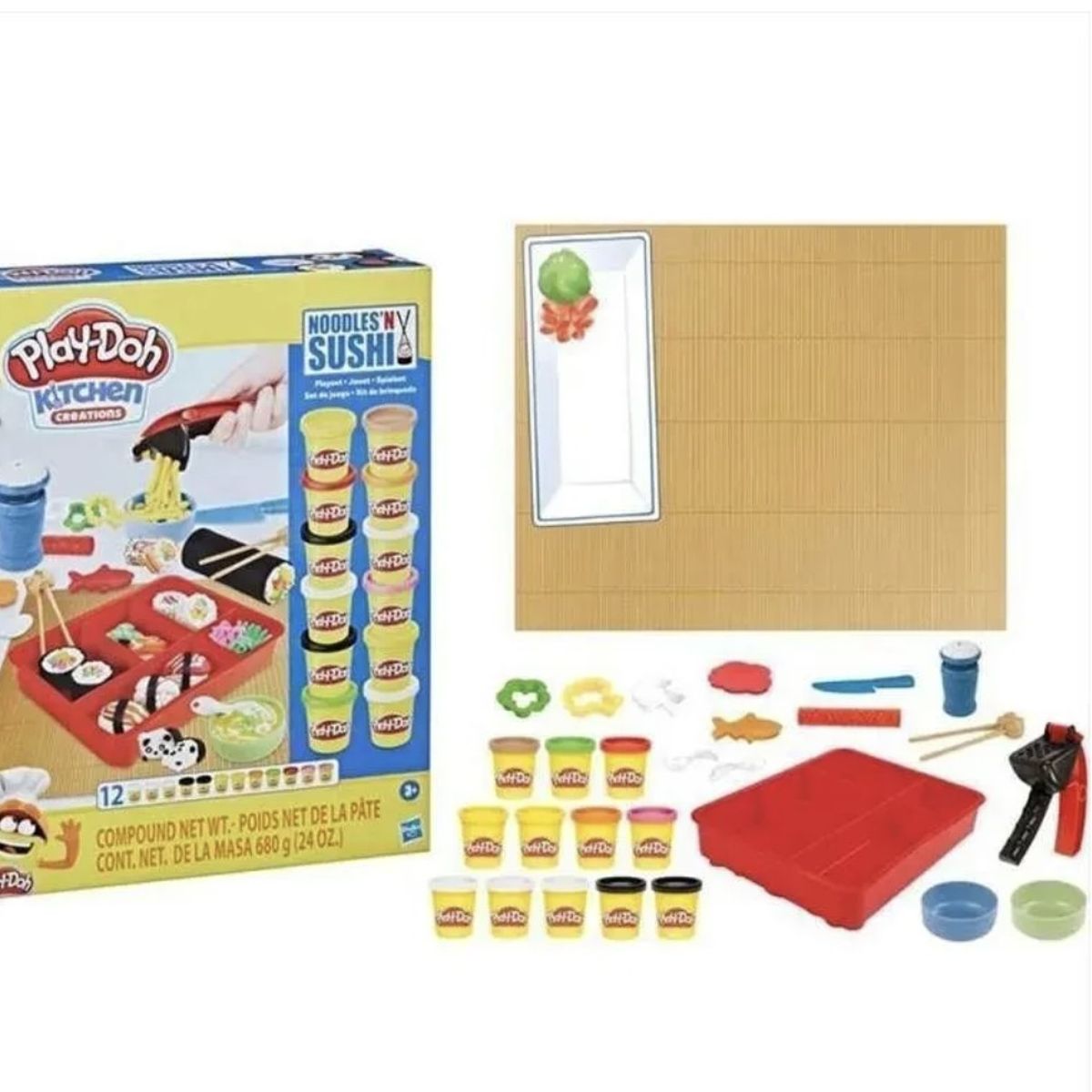 PLAY DOH - Play Doh 2 en 1 Noodles & Sushi Cocina Rolls Creaciones