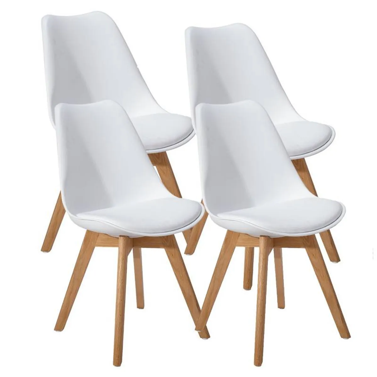 MOBOI - Pack 4 Sillas Eames Acolchada Blancas