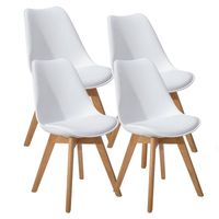 Pack 4 Sillas Eames Acolchada Blancas