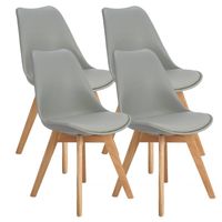 Pack 4 Sillas Eames Acolchada Gris