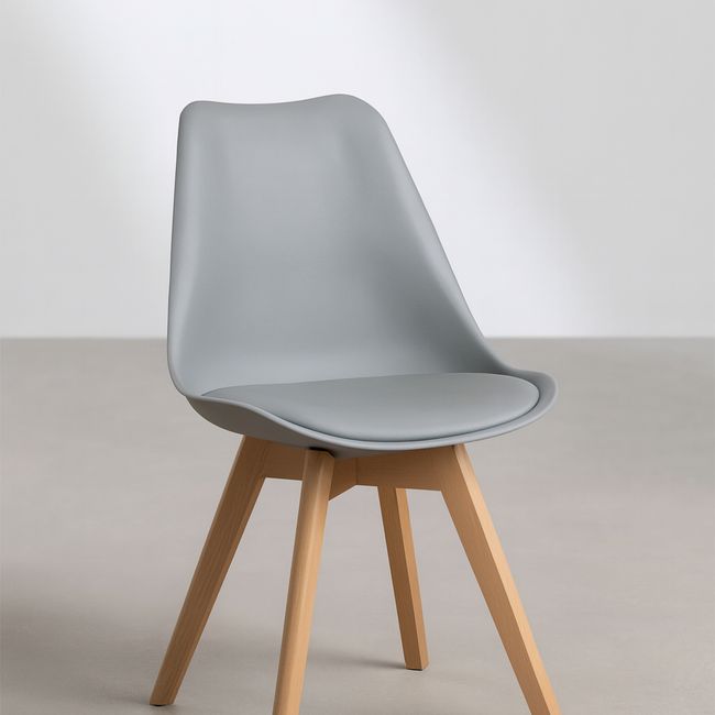 MOBOI - Pack 4 Sillas Eames Acolchada Gris