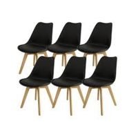 Pack 6 Sillas Eames Acolchada Negras