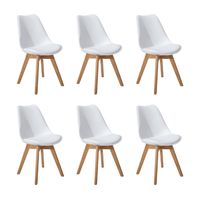 Pack 6 Sillas Eames Acolchada Blancas