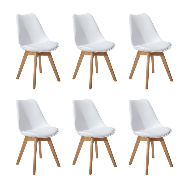 MOBOI - Pack 6 Sillas Eames Acolchada Blancas