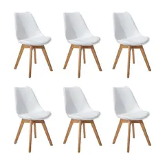 MOBOI - Pack 6 Sillas Eames Acolchada Blancas