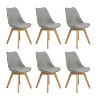 Pack 6 Sillas Eames Acolchada Gris